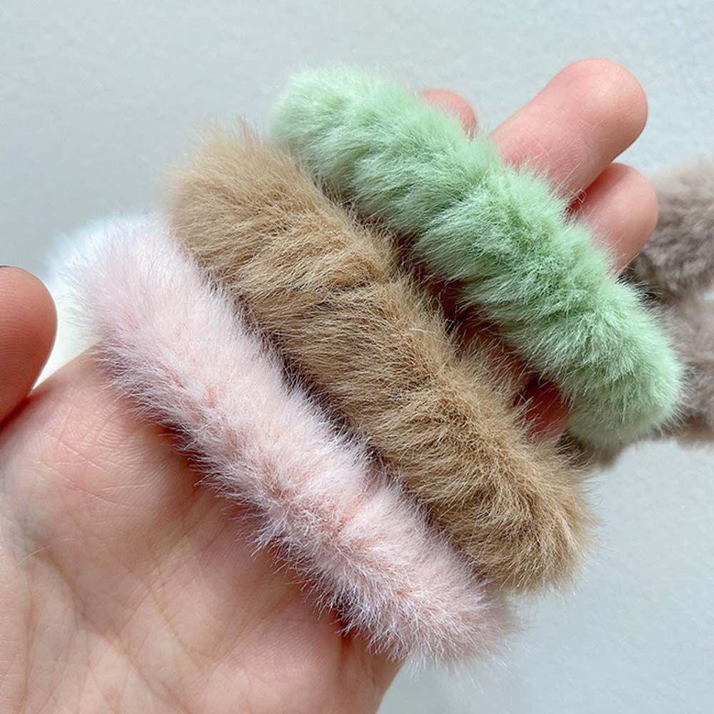 TWINKLE Dây Cột Tóc Co Giãn Hình Thỏ Bông Mềm Mại Cho Nữ