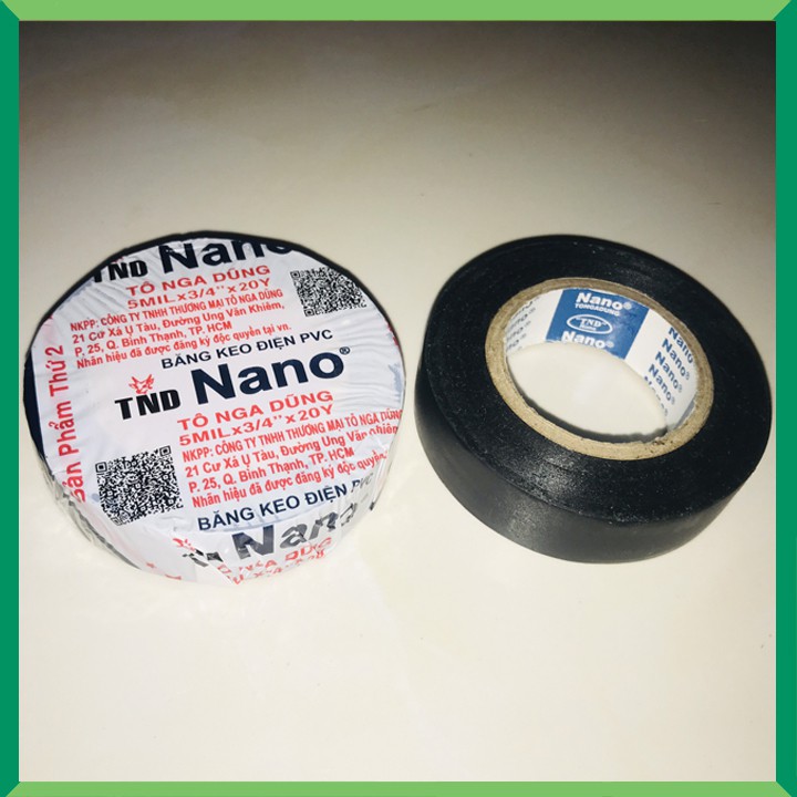 [HÀNG CHÍNH HÃNG] Băng keo điện Nano TÔ NGA DŨNG - MÀU ĐEN - 20Y (Bề rộng 18mm)