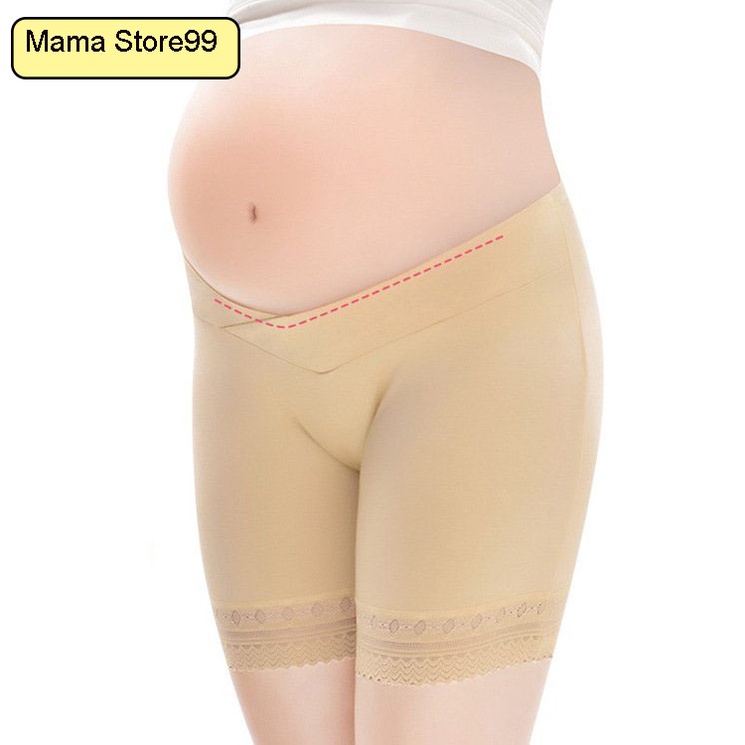 Quần Bầu Mặc Trong Váy Cạp Chéo Chất Cotton Phối Ren Mama Store99