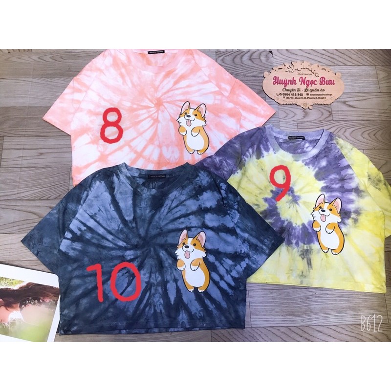 Áo croptop tiedye / croptop loang màu