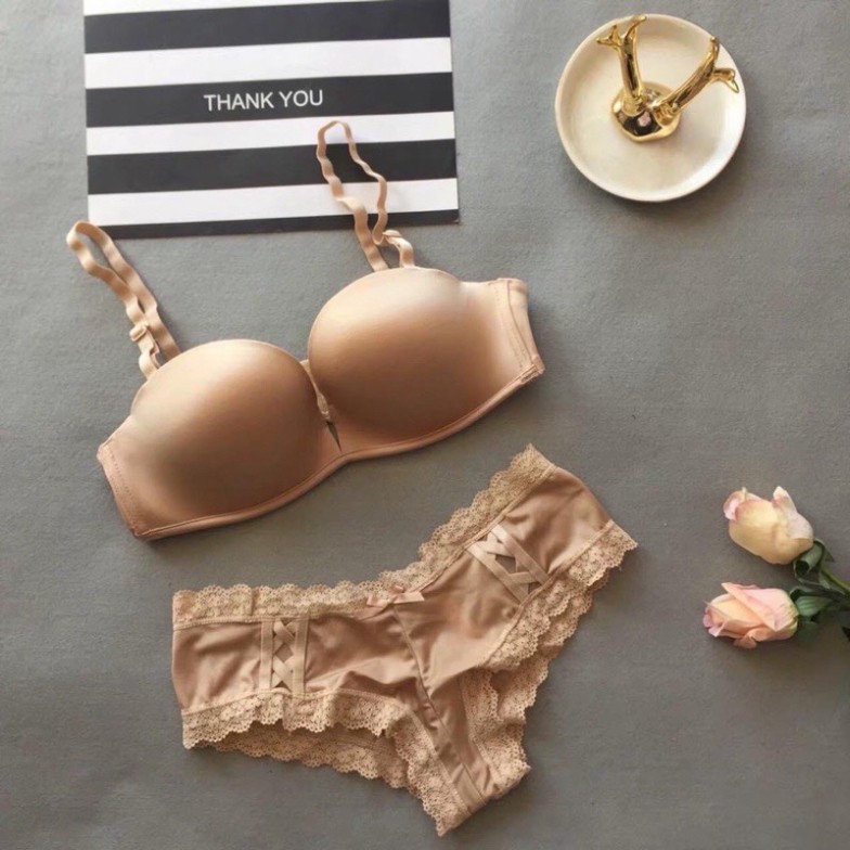 Bộ Đồ Lót Nữ Siêu Đẩy Đệm Dày nâng Ngực Victoria`s Secrets Gọng dẻo ẩn Cao Cấp Sexy Mã EBB16