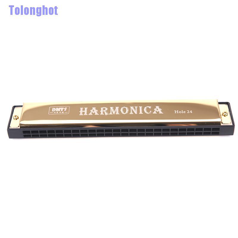 Kèn Harmonica Tremolo 24 Lỗ Màu Xanh Dương