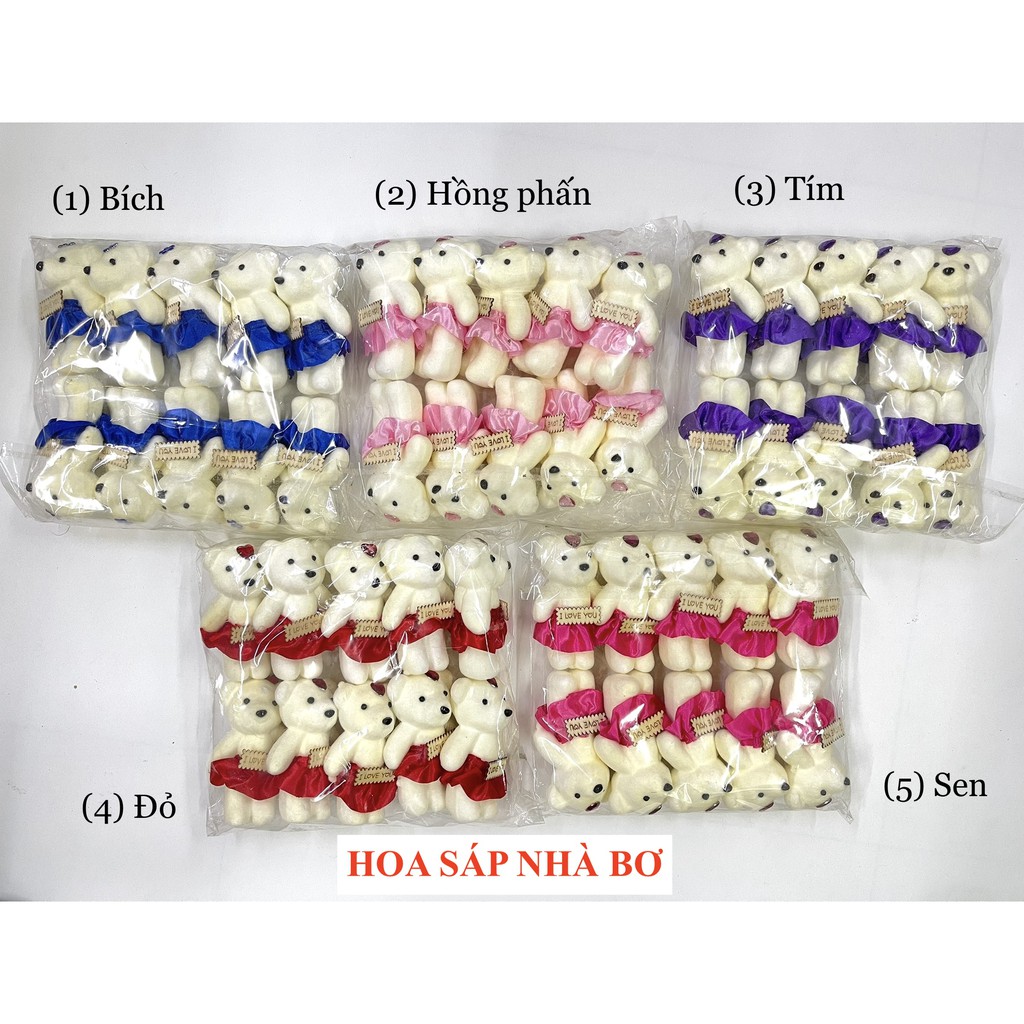 GẤU BÔNG XỐP BÓ HOA, CẮM HOA, TRANG TRÍ QUÀ - Hoa Sáp Nhà Bơ