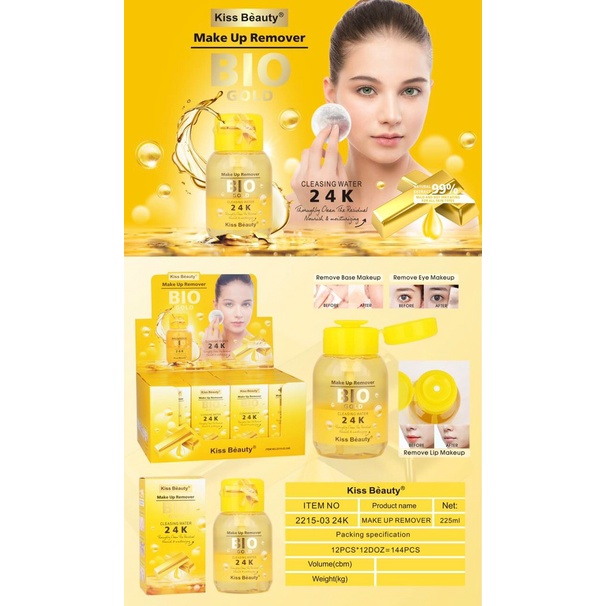 Nước tẩy trang Bio 24k kissbeauty