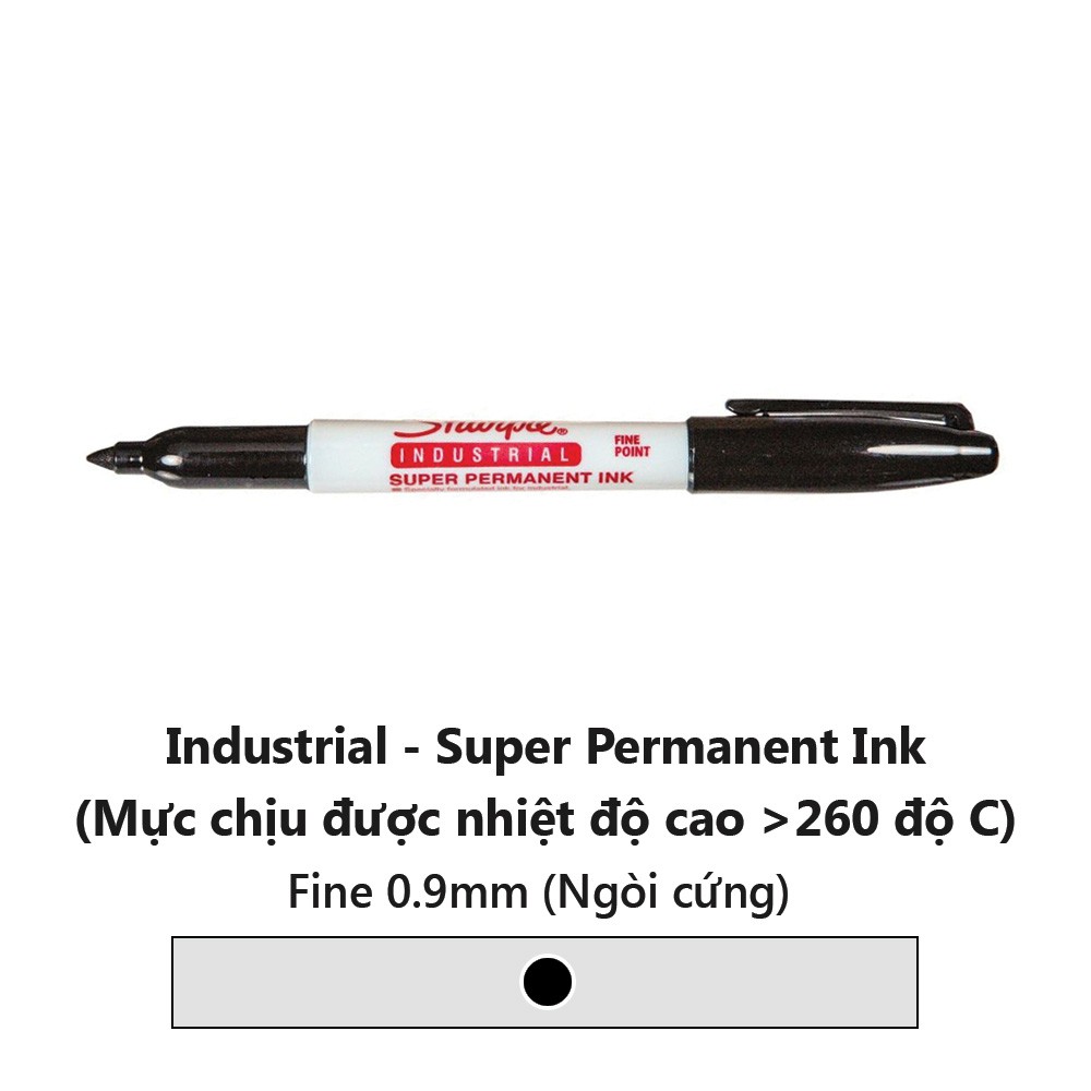 Bút lông chịu nhiệt độ cao không phai màu Sharpie Industrial - Black (Màu đen)