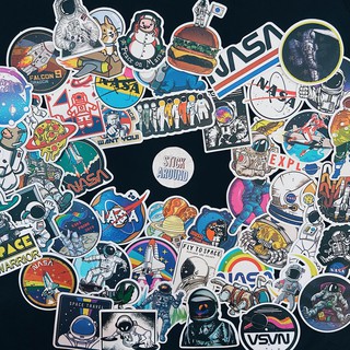 50 sticker phi hành gia astronaut NASA (nhựa pvc nhám) dán laptop, điện thoại... từ stickaroundvn