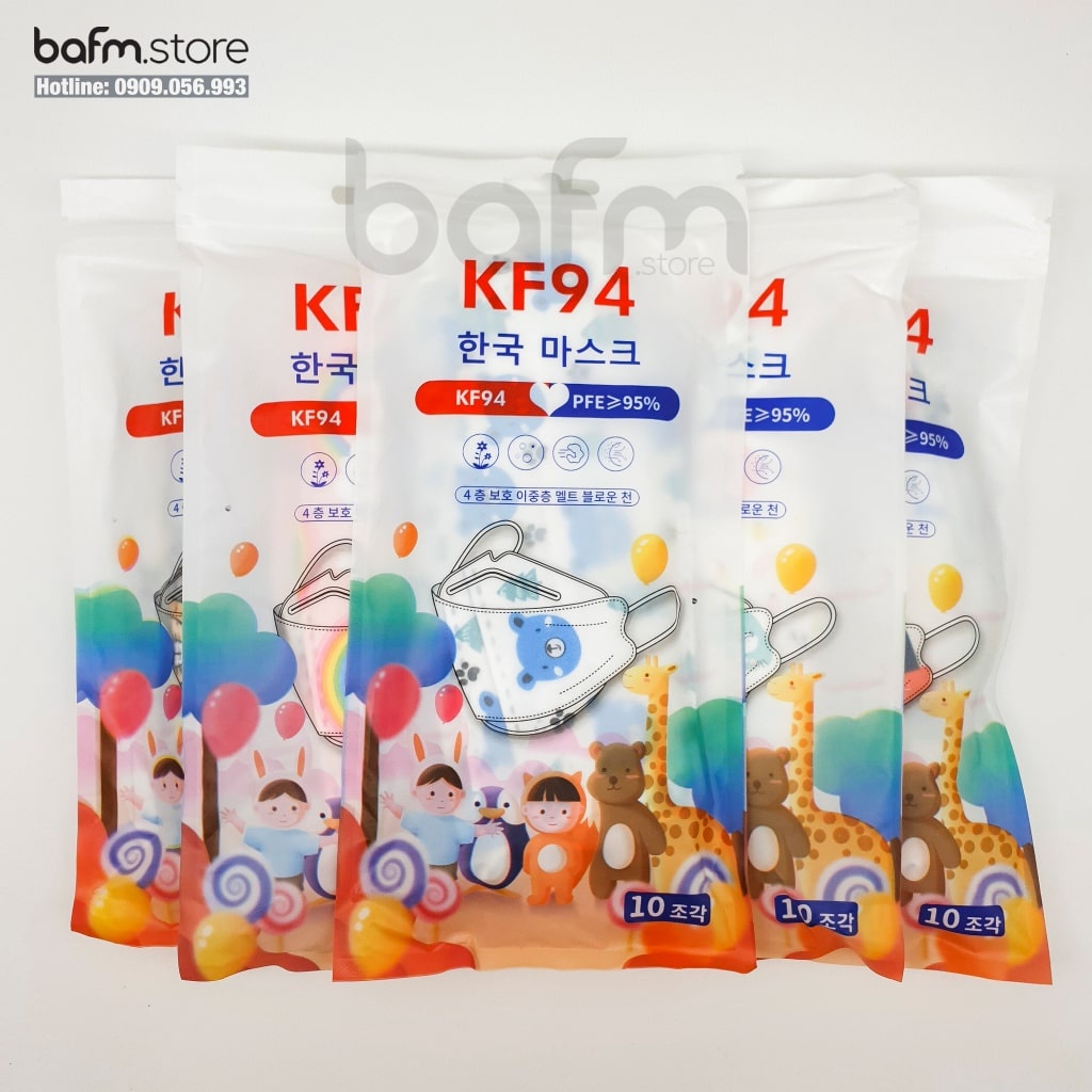 Khẩu Trang KF94 Trẻ Em - Công nghệ Hàn quốc - Họa tiết hoạt hình dễ thương cho bé từ 2 tuổi | BigBuy360 - bigbuy360.vn