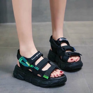 [HOT 2021] Giày sandal Ulzzang SIGNATURE độn đế cao 5cm mới cá tính năng động màu đen đẹp