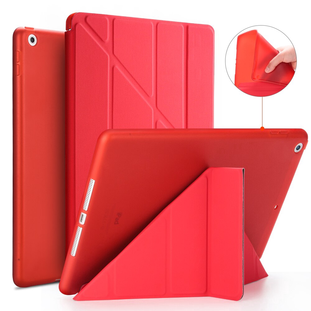 for iPad 9.7 2017 2018 Case PU Leather Flip Smart Stand Soft silicone Back Slim Protective Cover A1822 A1823 A1893 A1954