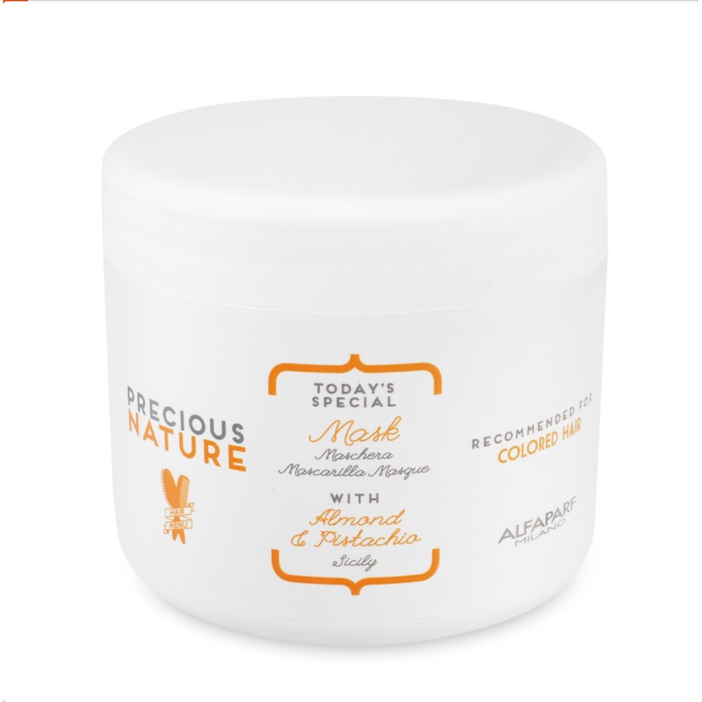 Mặt nạ dưỡng cho tóc nhuộm Alfaparf Milano Precious Nature Almond &amp; Pistachio Mask 500ml ( Colored Hair )