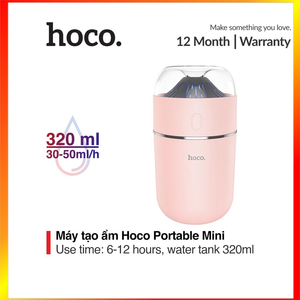 Máy tạo ẩm Hoco Portable Mini Humidifier, thể tích 320ml, thời gian tạo ẩm 6-12 giờ - MrPhukien