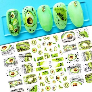 Hình dán móng tay - Sticker dán móng Quả bơ mới F765