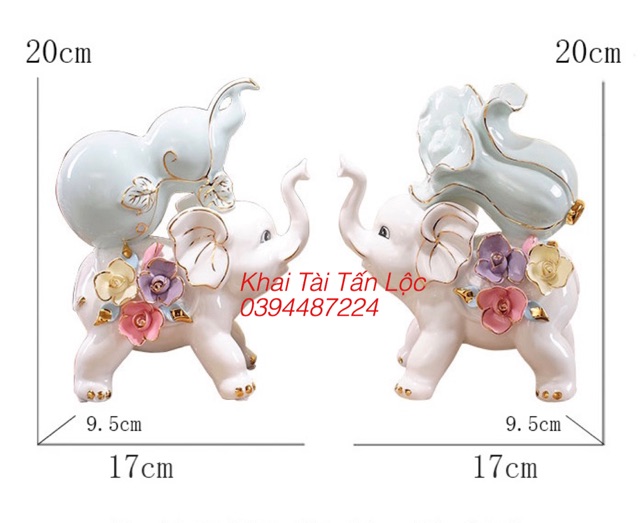 Cặp voi tài lộc trang trí phong thuỷ