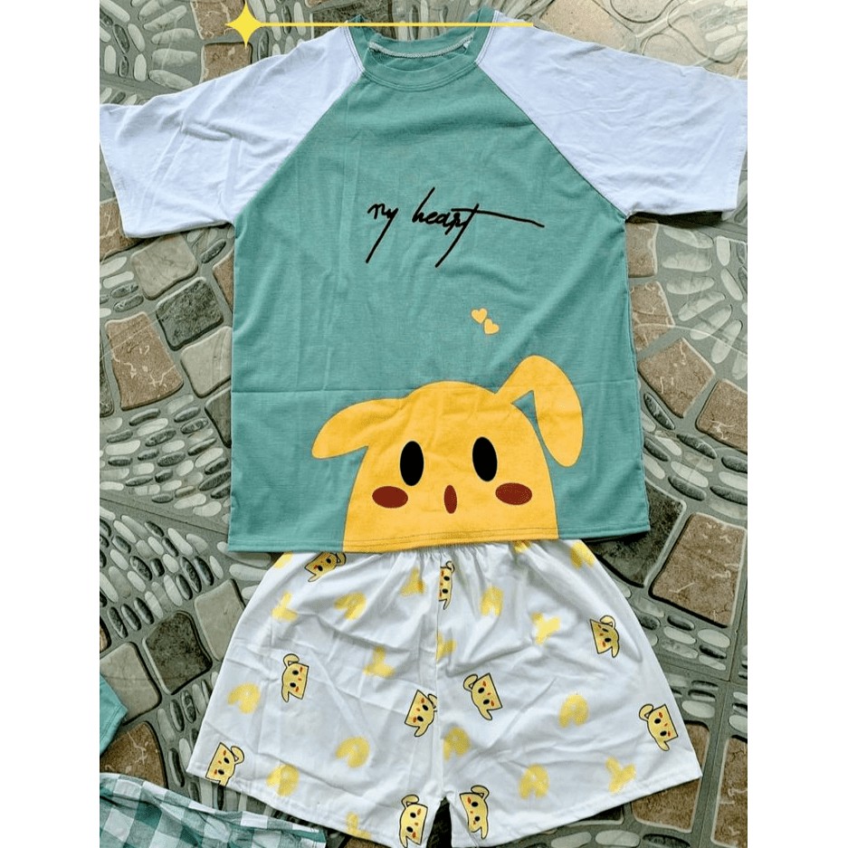 Bộ đồ ngủ cộc tay dễ thương nhiều họa tiết | BigBuy360 - bigbuy360.vn