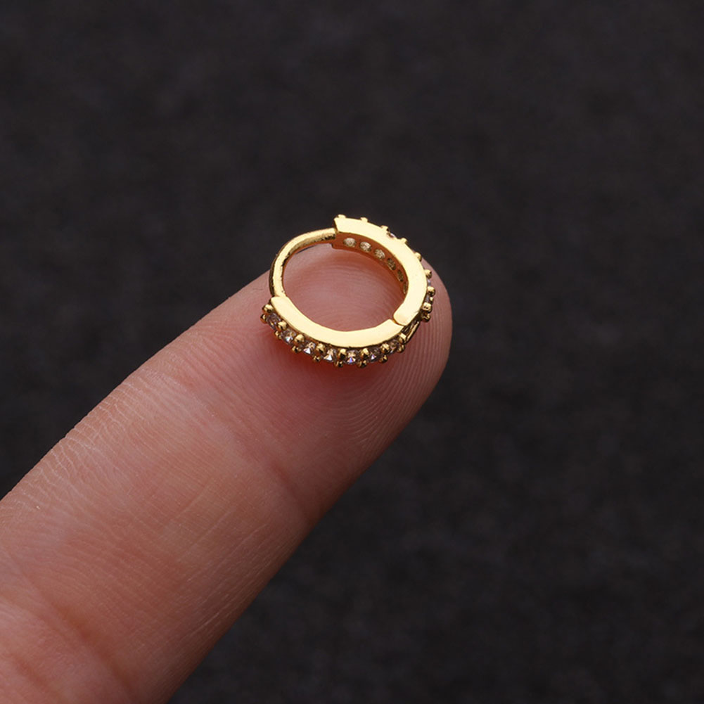 Khuyên xỏ tai/ mũi đính đá bằng thép y tế