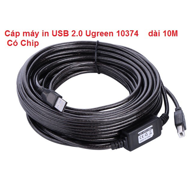 Cáp máy in USB 2.0 dài 10M Ugreen 10374 (Có Chip)