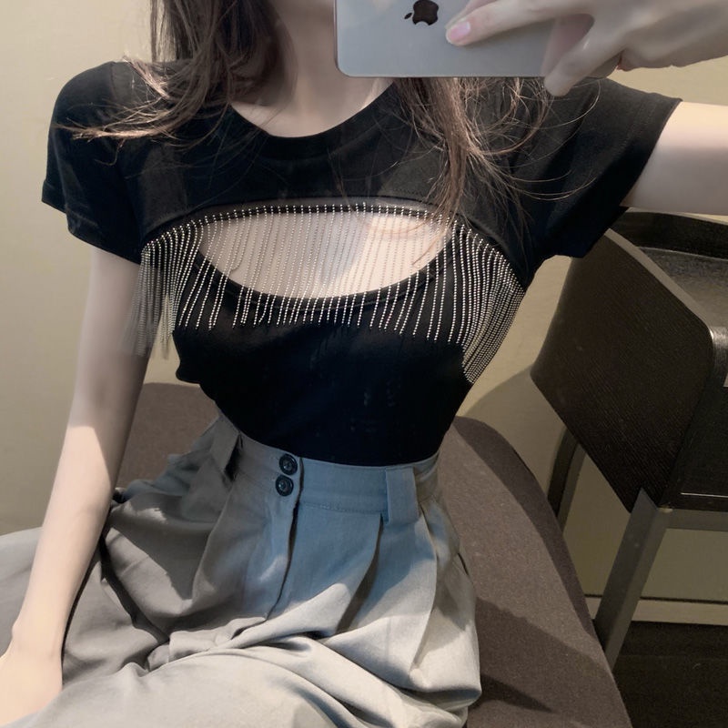 Áo thun tay ngắn thiết kế mới thời trang mùa hè theo phong cách hàn quốc cho nữ 2021