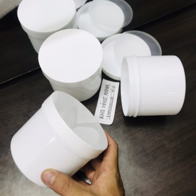 20 Hủ nhựa hấp dầu 500gr màu trắng /Màu trong suốt - hủ nhựa chiết kem - combo 20 hủ nhựa màu trắng sữa - chiêt mỹ phẩm