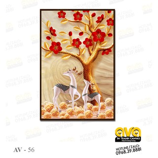 Tranh in Đôi bạn Hươu Canvas