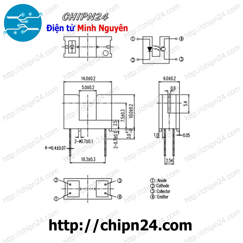 [1 CÁI] Mắt Đọc Encoder ITR9606 - Mắt Nhận Chữ U ITR9606 DIP-4