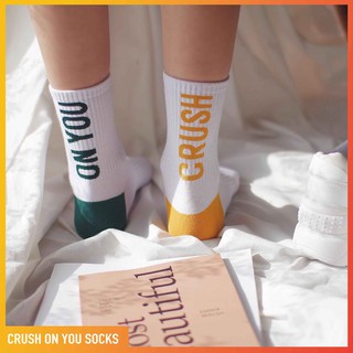 Tất vớ cao cổ 2 màu hàn quốc chữ crush on you cuppo chất liệu cotton siêu mát
