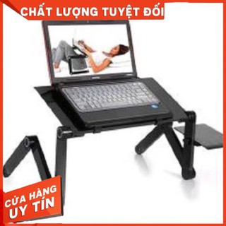 Bàn Laptop T8 360 Đa Năng Bàn Lap top ngồi giường có quạt tản nhiệt (Màu Đen )