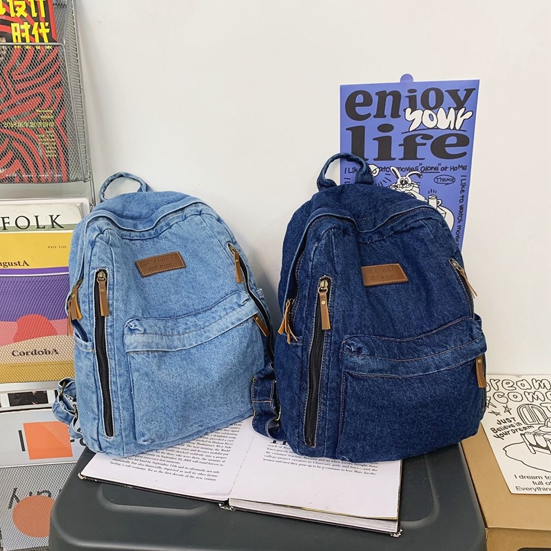 Ba Lô Denim Thời Trang Mùa Hè 2022 Sức Chứa Lớn Dành Cho Nữ