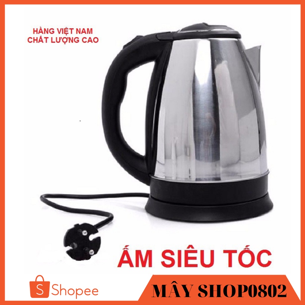 Ấm Siêu Tốc Đun Nước Dung Tích 1,8 Lít Electric Kettle , Bình Siêu Tốc Inox 1500W