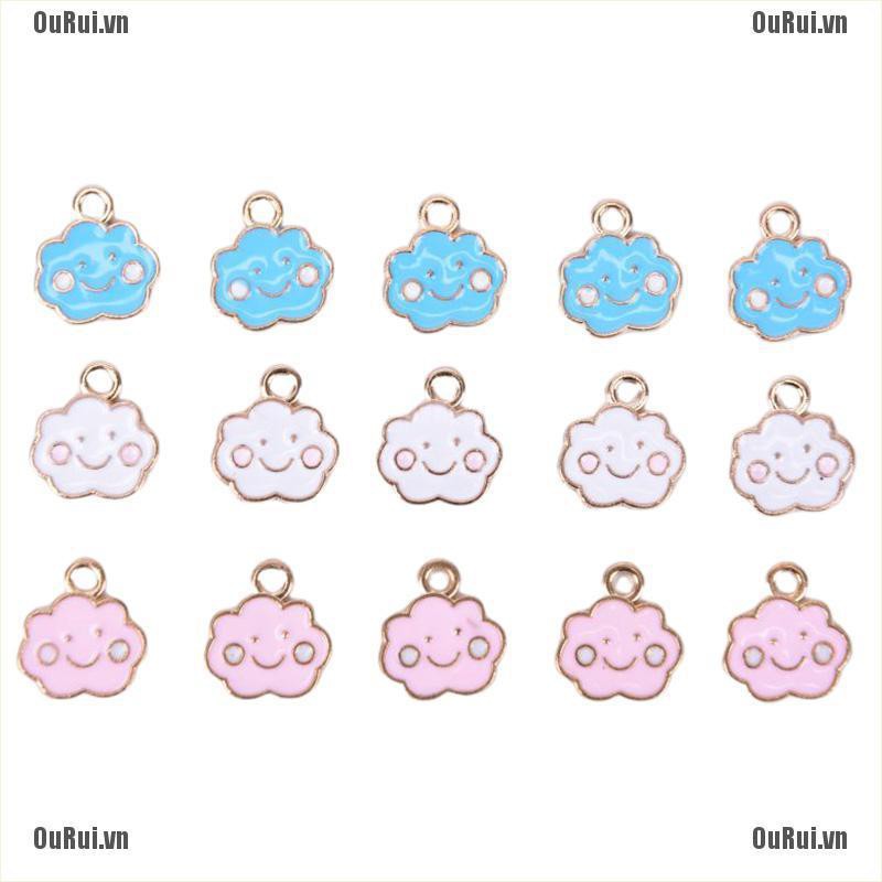 Bộ Mặt Dây Chuyền Hình Đám Mây Tráng Men Độc Đáo