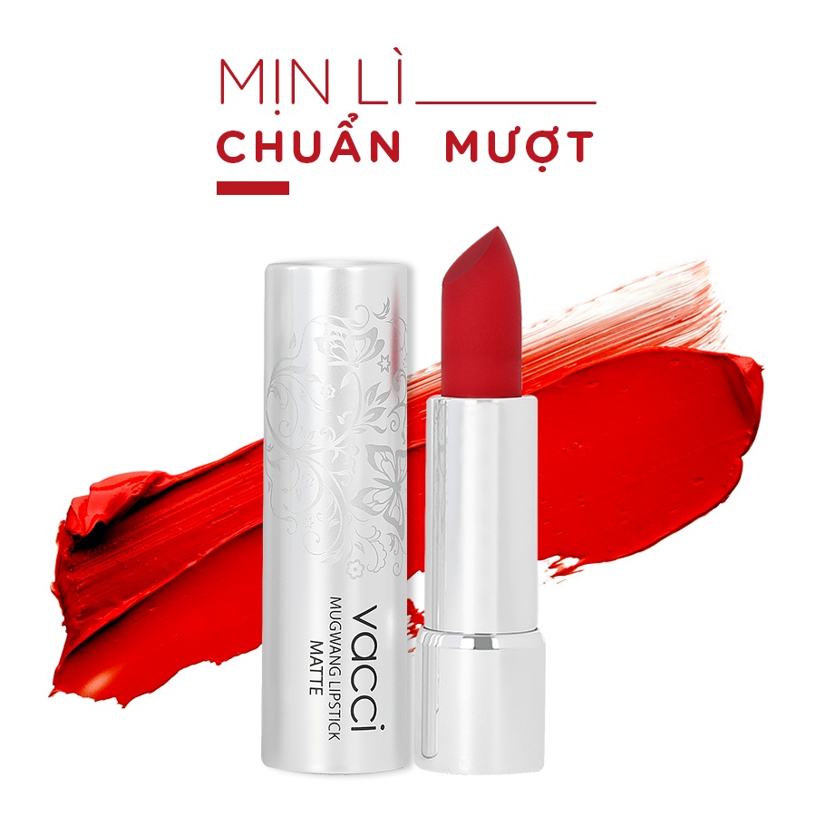 Son Nhung Lì Cao Cấp Vacci Mugwang Lipstick Matte - Màu chuẩn lì mềm mịn như nhung