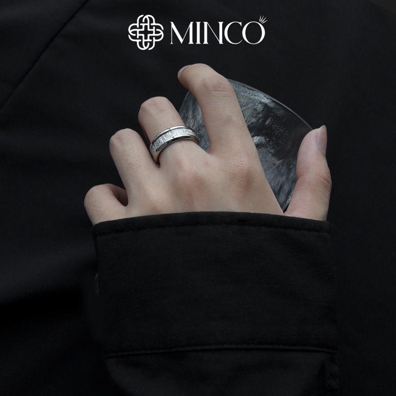 Nhẫn Nam Họa Tiết Rãnh độc đáo Minco Accessories phong cách màu bạc nhẫn đẹp không gỉ thời trang NT59