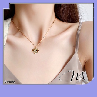 Dây chuyền nữ Titan dây trúc mặt lá phong - Măng's House DC229