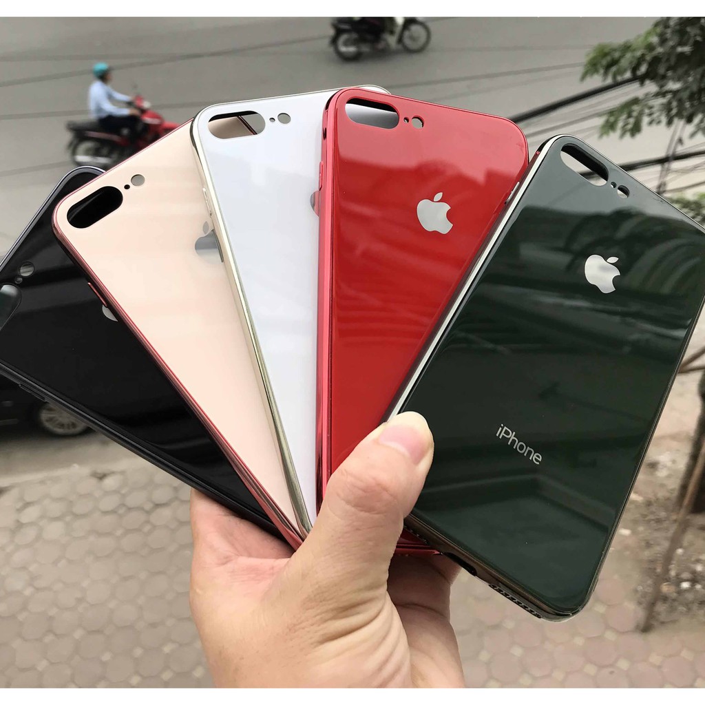 Ốp lưng kính viền si iphone 6/6plus/6s/6s plus/6/7/7plus/8/8plus/x/xs/xs max/11/11 pro/11 promax