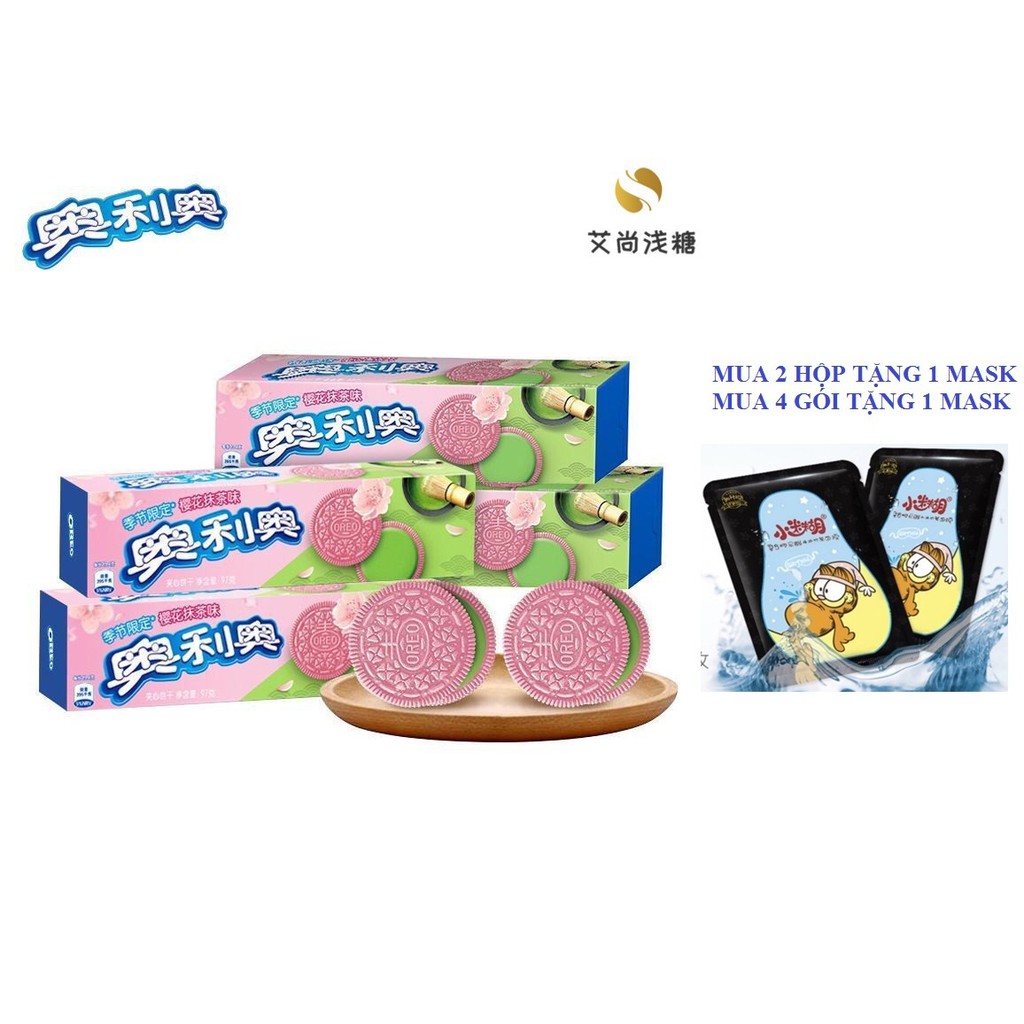 [TẶNG MASK]  [ Hàng Có Sẵn ] Bánh Oreo Hồng Hoa Anh Đào