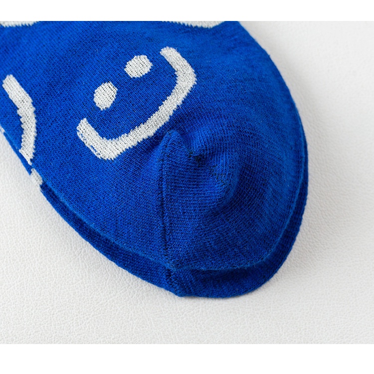 WAFNHA D191 Vớ Nữ Cổ Cao In Hình Mặt Cười Dễ Thương