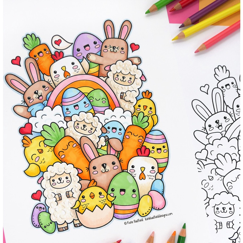 Bộ tranh hoạt họa cute giấy dầy đẹp