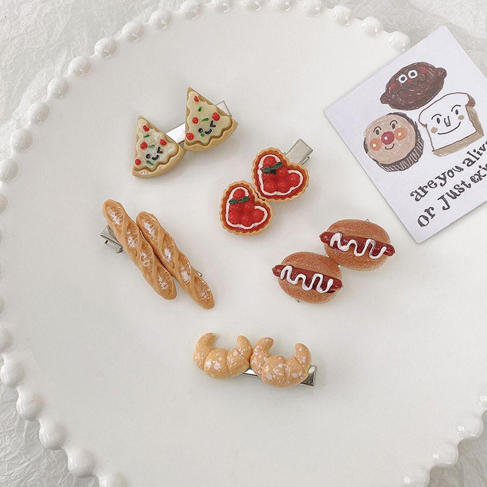 1 Kẹp Tóc Hình Bánh Pizza / Bánh Tart / Trứng / Vịt Nhân Tạo Cho Nữ