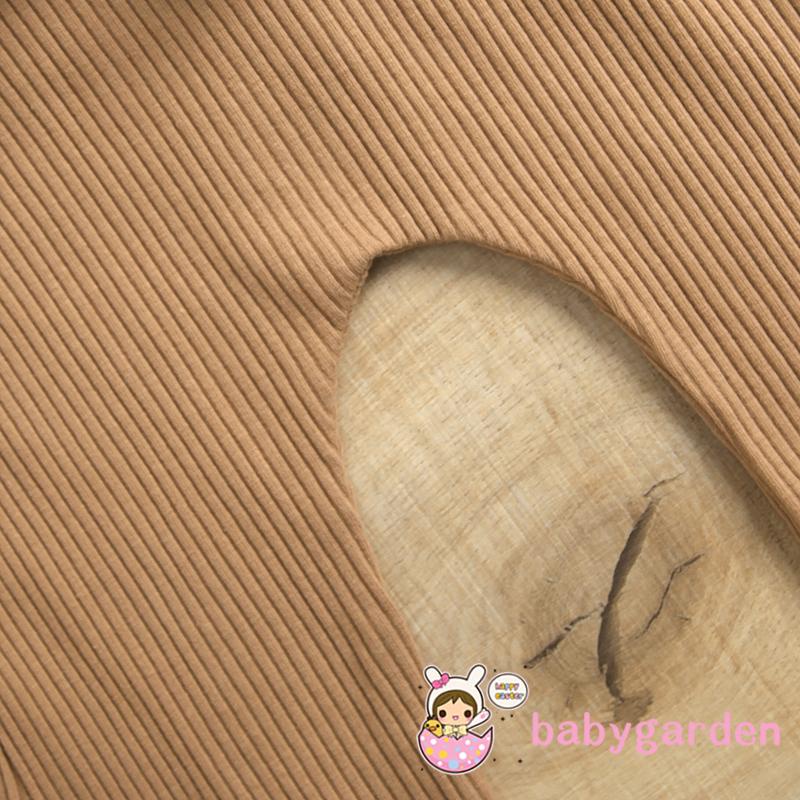 BABYGARDEN-1-6years Baby Girls Summer Sleeveless Ribbed Rompers Solid Color Knitted Ribbed Waist Cutout Jumpsuits with Waist Bag