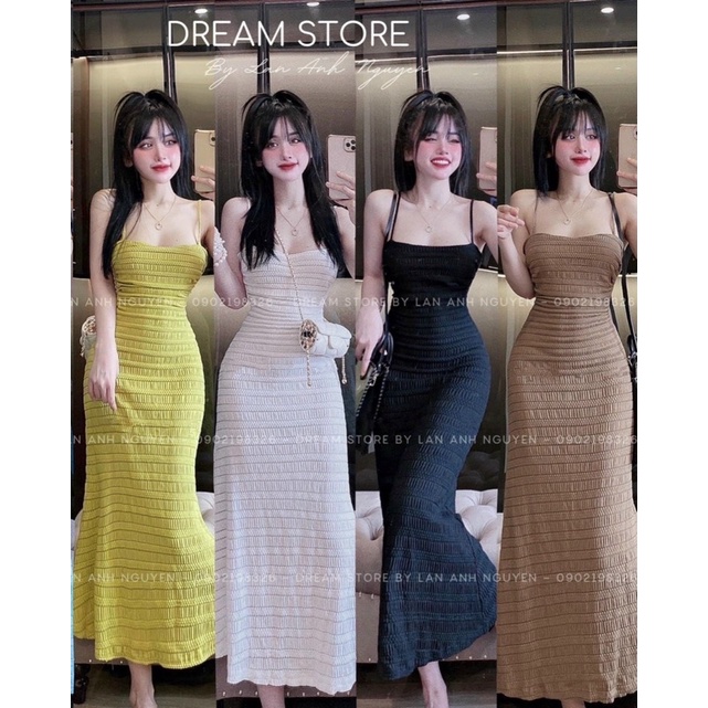 Đầm maxi body đuôi cá 2 dây
