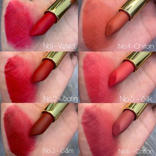 V son môi lì - son m.o.i hồ ngọc hà x công trí 2021 - moi cosmetics - bản giới hạn 6 màu