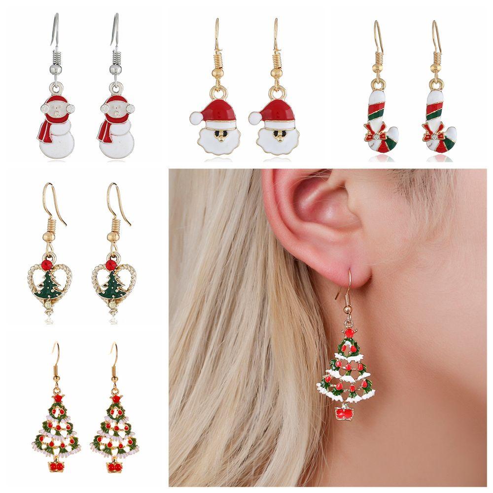 LAY Khuyên Tai Hợp Kim Chủ Đề Giáng Sinh Năm Mới