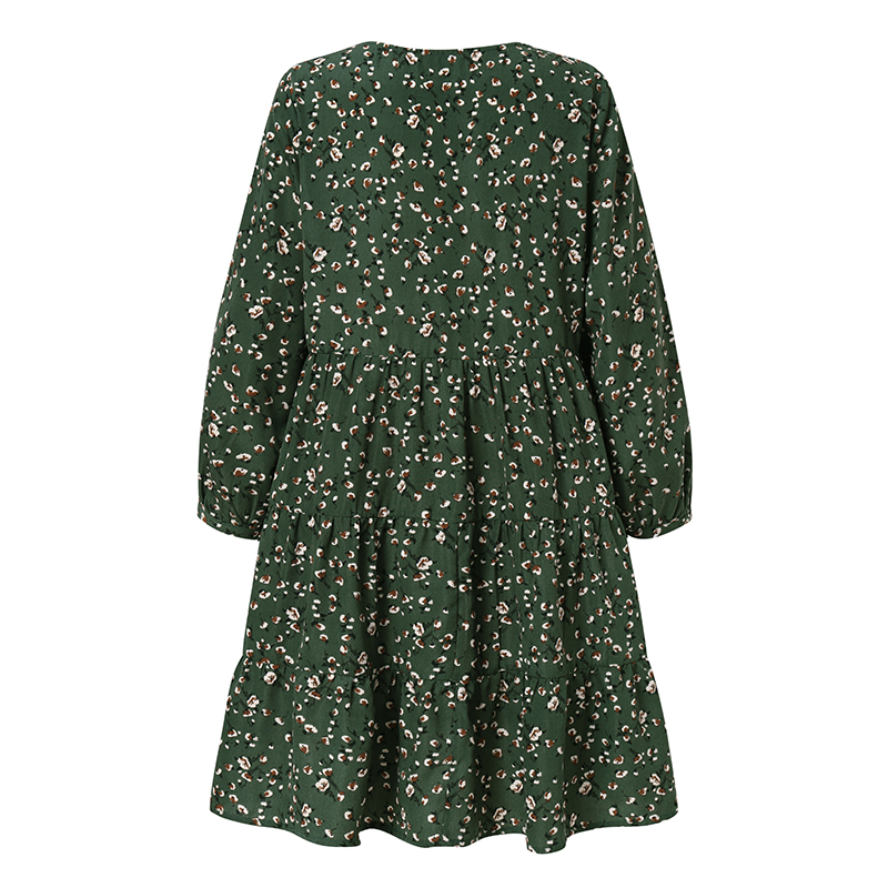 ZANZEA Women's Casual Fashion V-Neck Doll Floral Mid-Length Dress | BigBuy360 - bigbuy360.vn