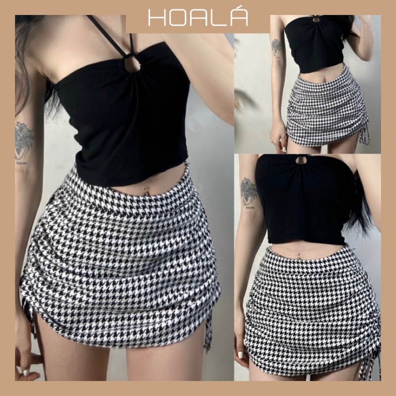 Set Áo Kiểu Cá Tính Kèm Chân Váy Dạ Caro S21