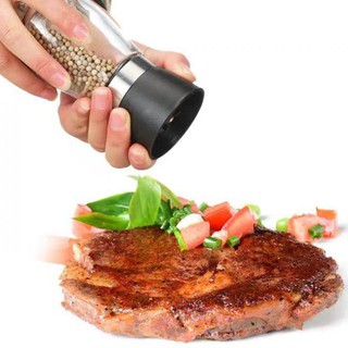 Lọ Xay Tiêu Cầm Tay Bằng Thủy Tinh Nhỏ Gọn Có Nắp Đậy Kín Đáo, Xay Nhuyễn và Rắc Tiêu Tiện Dụng