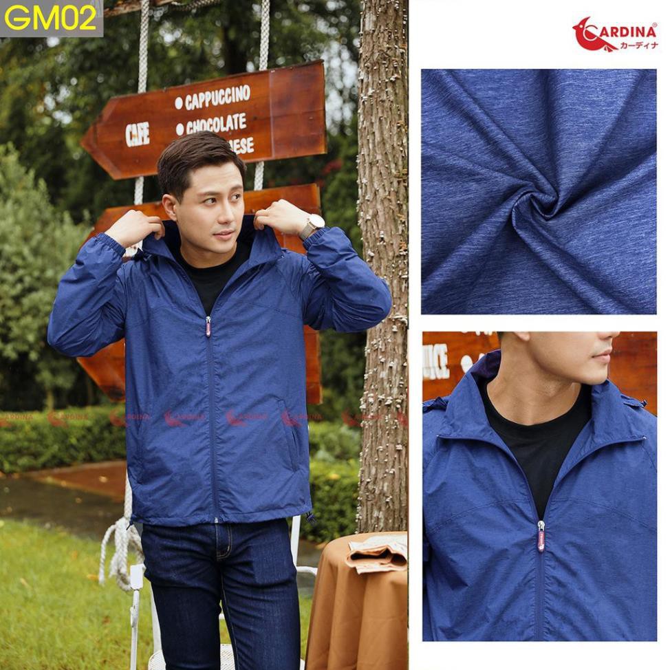 Áo Khoác Gió Nam 2 Lớp Vân Xước CARDINA Siêu Nhẹ Cản Gió Chống Nước Size từ 50-95kg - AZ50 ❀ ❀ < .