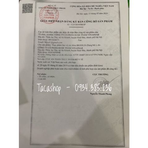 Men tiêu hoá dạng viên Biobidilis hộp 100 viên