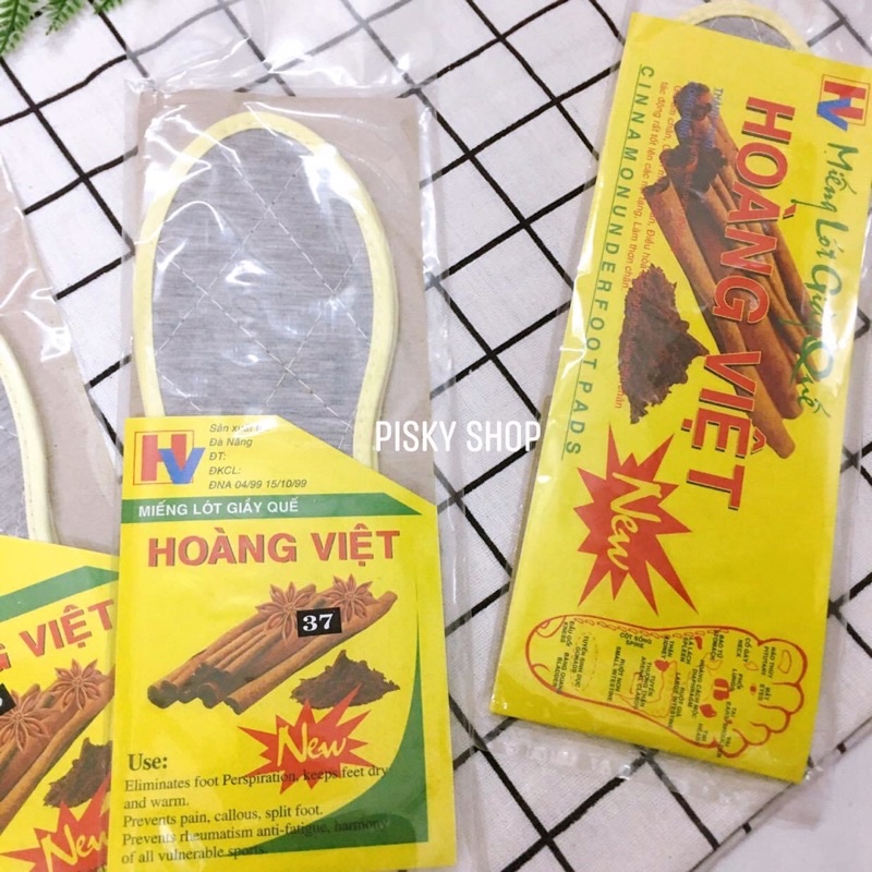 [ ẢNH THẬT - COMBO 2 ĐÔI] LÓT GIÀY HƯƠNG QUẾ HOÀNG VIỆT KHỬ MÙI HÔI CHÂN NAM NỮ  à