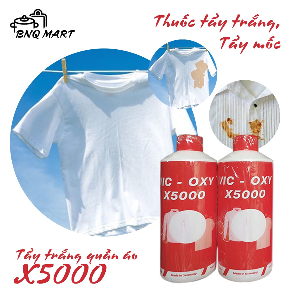 ⚡QUÀ TẶNG⚡Thuốc tẩy trắng quần áo,nước tẩy nấm mốc quần áo Vic oxy X5000, hàng chính hãng không gây độc hại cho tay