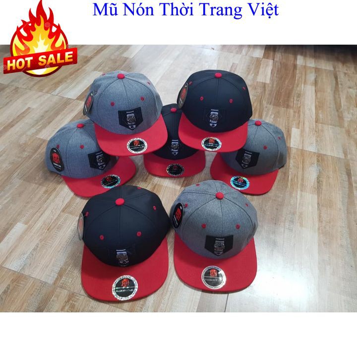 Nón Snapback, Mũ hiphop sư tử cá tính logo thêu nổi tag sắt thời trang màu đen xám