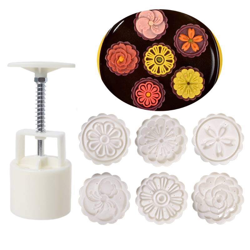 Khuôn Nhựa Làm Bánh Trung Thu 75g Hình Hoa Anh Đào